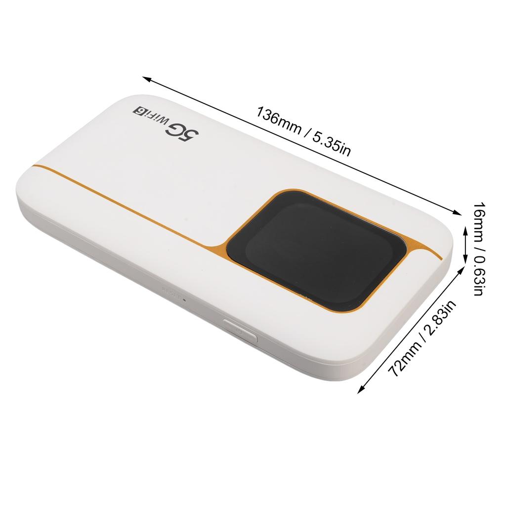 5G WiFi 6 Mobile Hotspot 2.01 Inch Touch Screen 7100mAh Portable Mobile WiFi Router with Sim Card Slot Supports 16 Devices