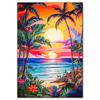 Cactus Sailboat Sunset 5D DIY Diamond Painting Kit Landscape Full Diamond Mosaic Cross Stitch Kit Room Decoration Gift