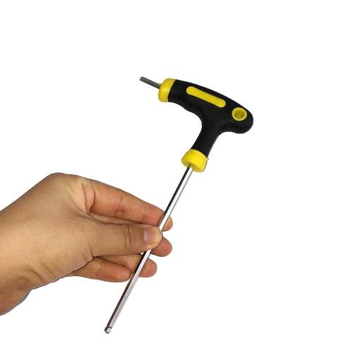KEWAYO 5-Piece Set of T-Shaped Hex Wrenches with Long Ball Point, Chrome Vanadium Steel, 2.5mm/3mm/4mm/5mm/6mm, for Repairs, Cars, Machinery, and Moto