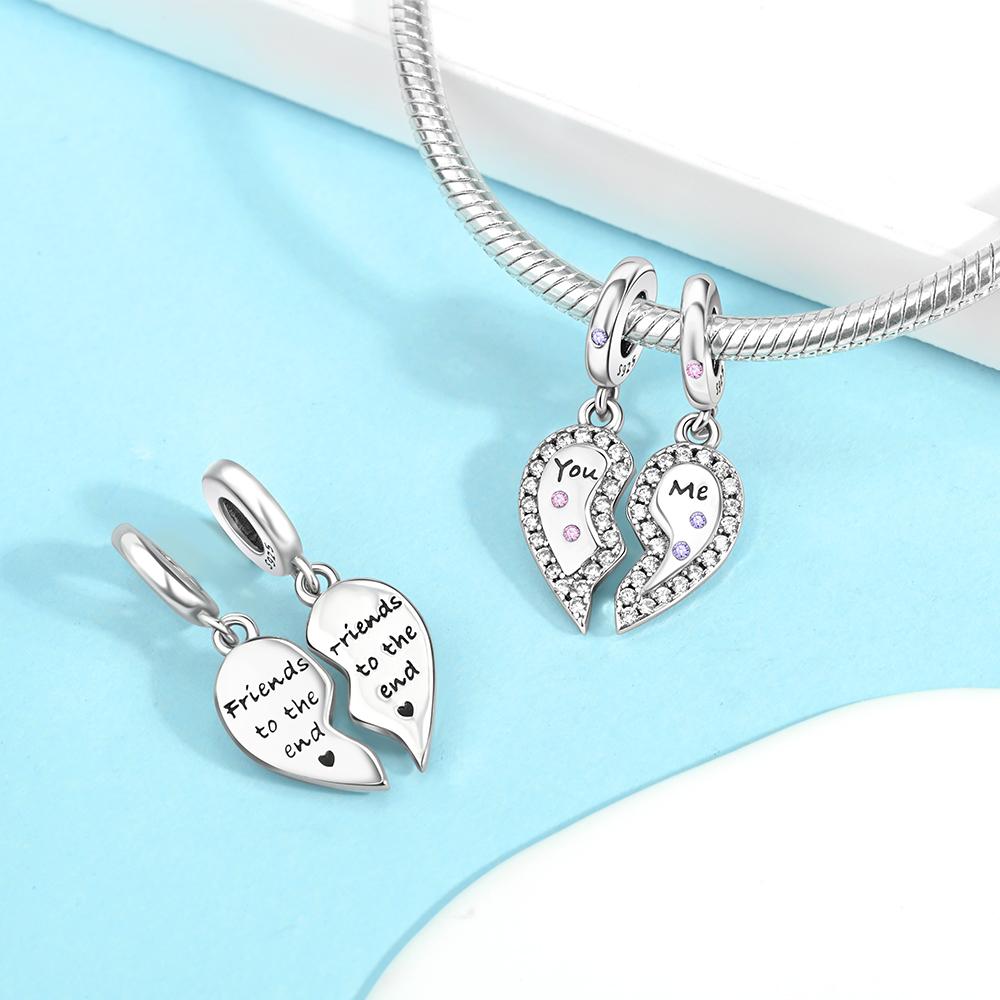 Authentic Copper Colors Heart Puzzle Tree Fit Arm Bracelet Sparkling Charms Copper Colors Authentic Bracelet For Jewelry Producing