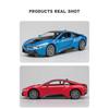 Miniaturas 1/32 BMW I8 Super Coche Deportivo Alta Simulación Diecast Aleación Modelo de Coche Sonido y Luz Retroceso Colección Juguete para Niños Regalo