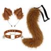 Plush Cat Ears Headband Cat Tail Accessories Collar Cute Cat Girl Animal Ears Hair Accessories Animal Tail Collar Accessories Set