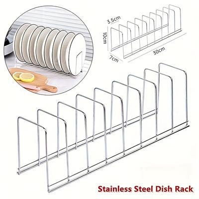 1pc Stainless Steel Kitchen Dish Rack, Space-Saving Organizer for Plates, and Utensils, Home and Kitchen Accessories