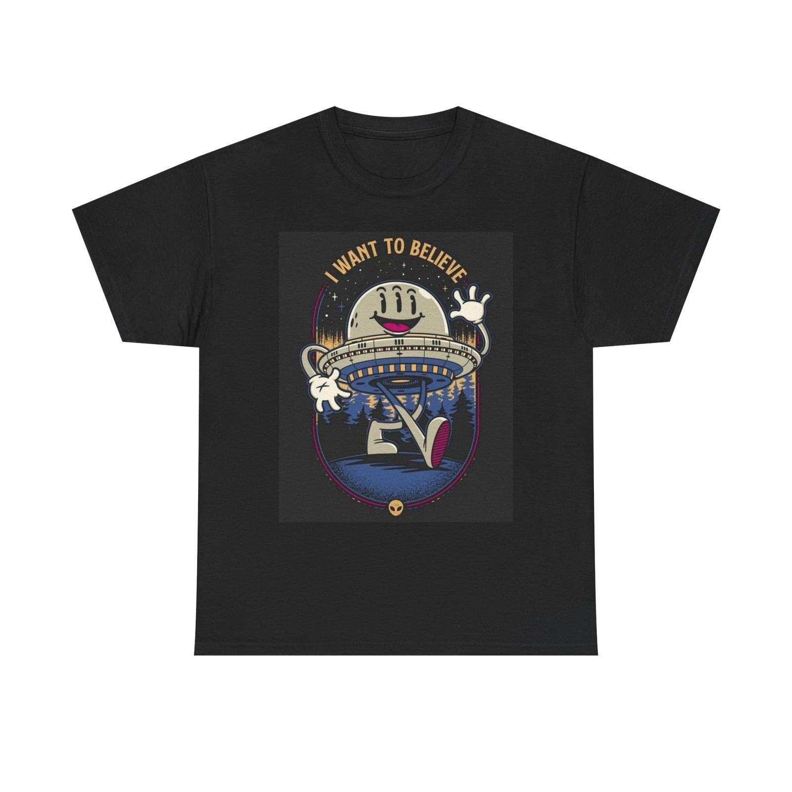 I Want To Believe In Aliens Graphic T Shirt NEW Cotton Tee Gift S