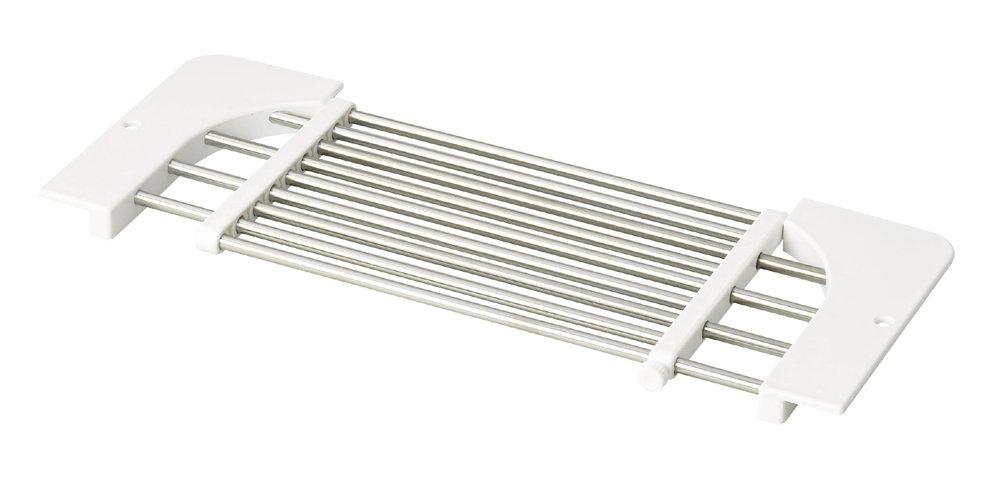 Pearl Metal Sink Cooktop Sliding Type Blanc Kitchen White (Approx.) Width 18 x Length 44.5-68 x Height 2cm HB-3668