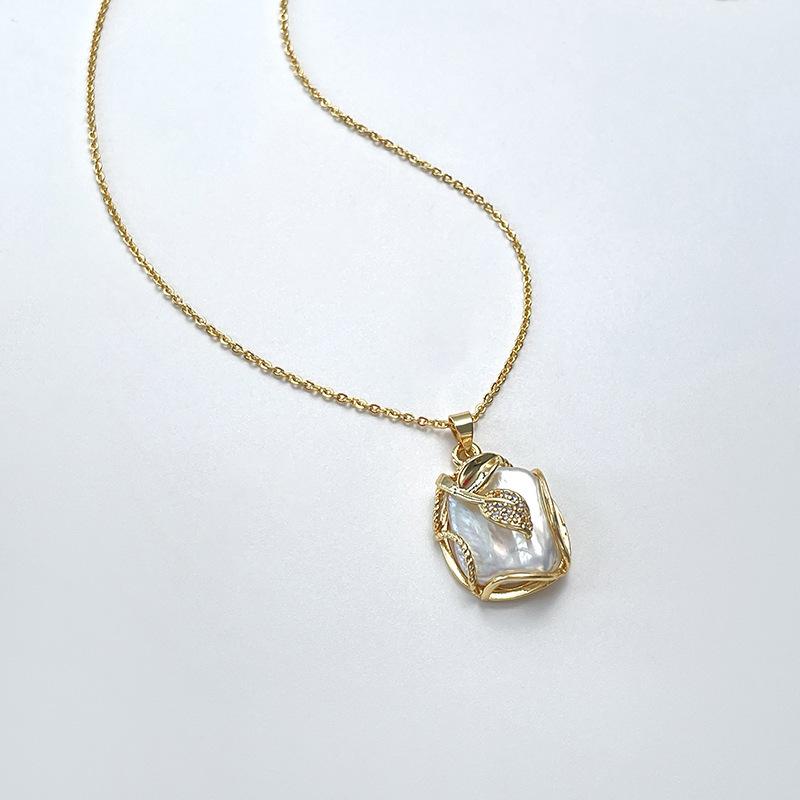 

Fashion Leaf Baroque Pearl Necklace Earings Freshwater Pearl Jewelry Sets For Women Freshwater Pearl Necklace Pearl Earrings