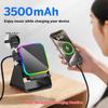 5-in-1 Wireless Induction Bluetooth Speaker with Phone Stand, Stereo Sound, 3500mAh Battery, RGB Light, 360° Holder – Gift for Men & Women