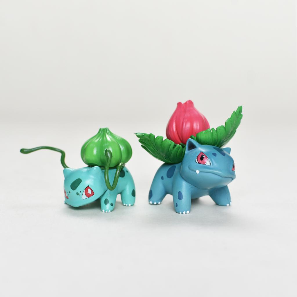 Anime Pokemen Figure Bulbasaur Evolutionary Combination Action Figure Pvc Statue Desktop Ornament Collection Model Toys Gifts