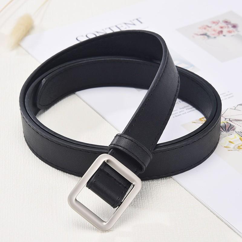 Non perforated women's belt, men's lazy belt, no punching, versatile fashion, ins black decoration, Korean version jeans