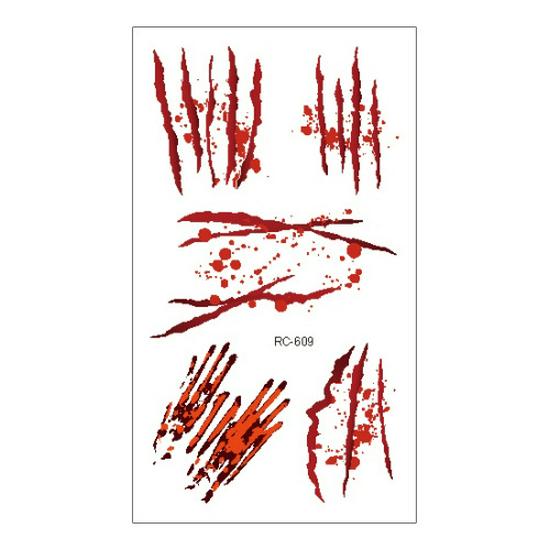 Adesivi Tatuaggio Impermeabili Horror Halloween: Modelli Realistici di Ferite, Macchie di Sangue e Cicatrici