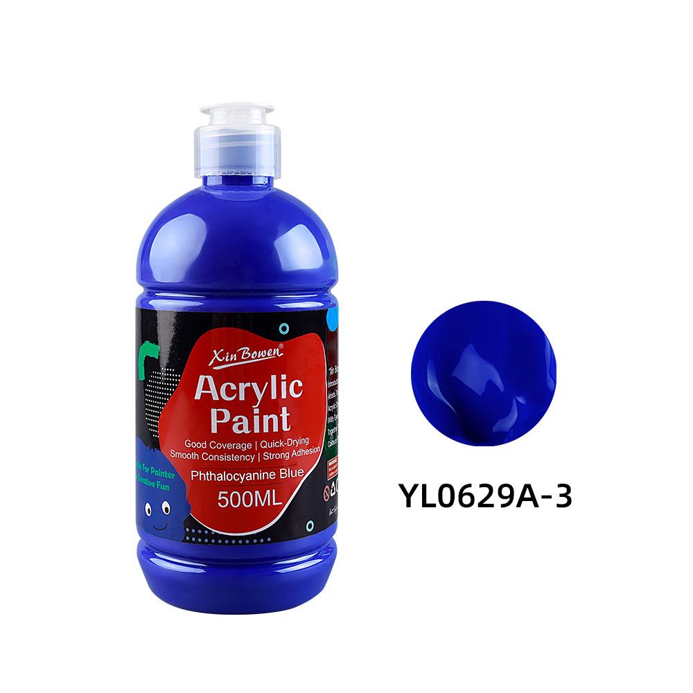 Acrylic Paint Set - 12 Colors, 500ml, Waterproof, Ideal for Art Students and DIY Projects
