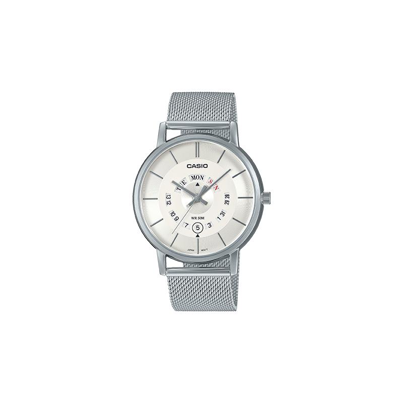 

Casio STANDARD series 50 meters waterproof and versatile quartz movement stainless steel strap Japanese and Korean watch men s watch MTP-B135M-7AV білий