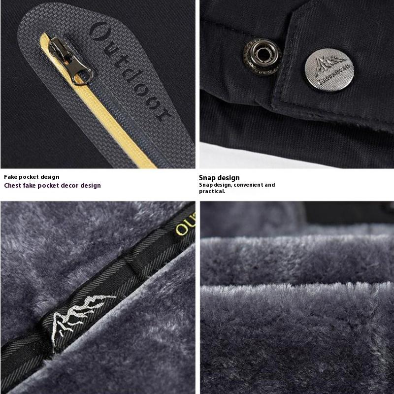 Men's Mountain Jacket Waterproof Fleece Liner Snow Coat Warm Winter Windproof Hooded Raincoat