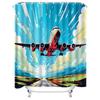 Vibrant Retro Airplane Design Bath Curtain Waterproof Fabric Ideal For Bathroom Decor Includes Hanging Rings For Easy Setup