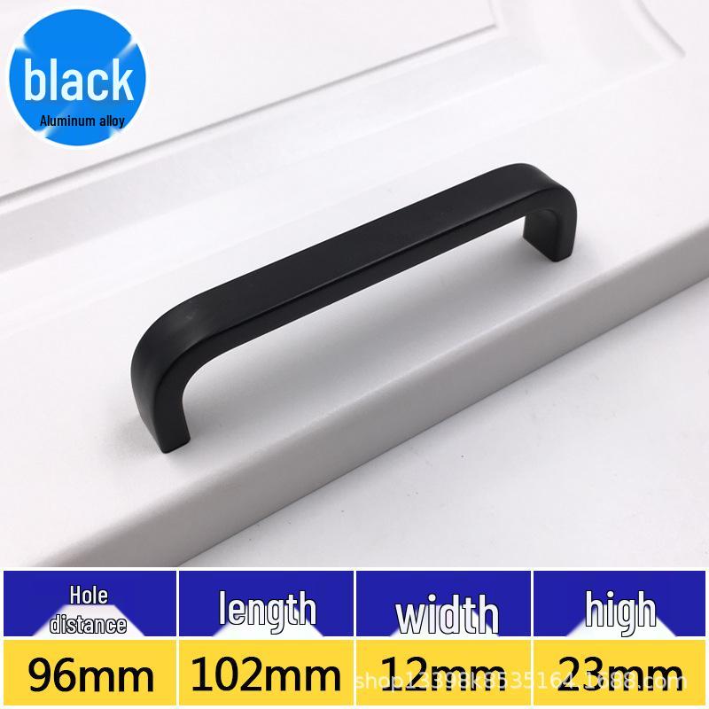 Black Space Aluminum Alloy Solid Wardrobe and Drawer Handle