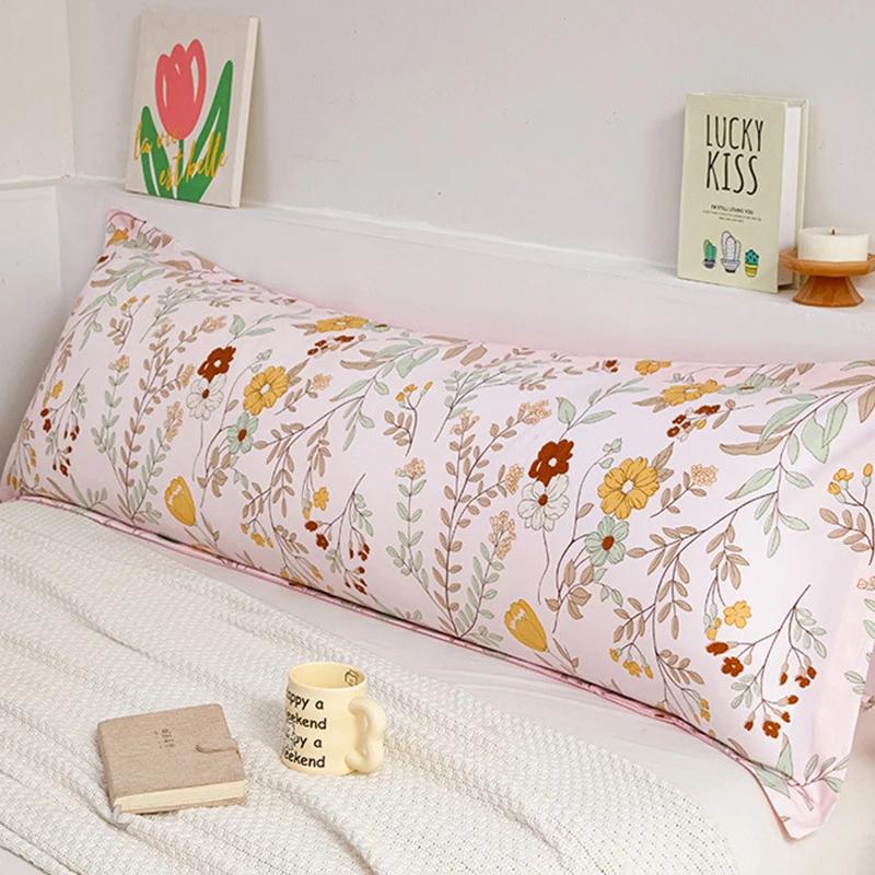 1Pcs 150Cm Lover One Piece Double Long Pillowcase Printed Home Sleeping Couple Pillow Cover Extended Bed Pillowcase Without Core