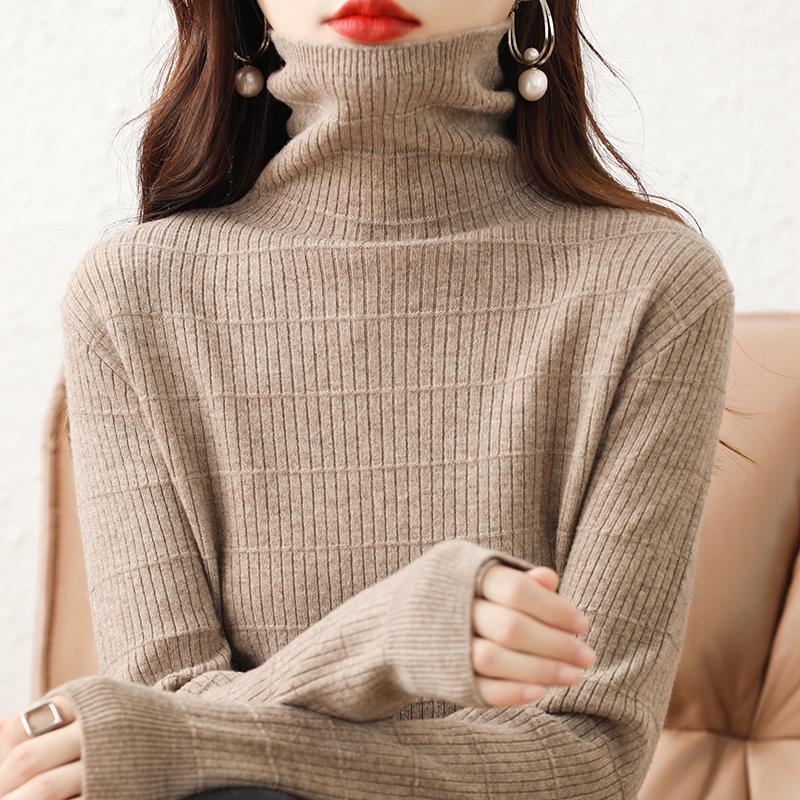 Dame genser Turtleneck MODERN NEW SAGA Vinter Myk Varm Ull Gensere Strikket Genser Høst Dame Genser Strikket Topp