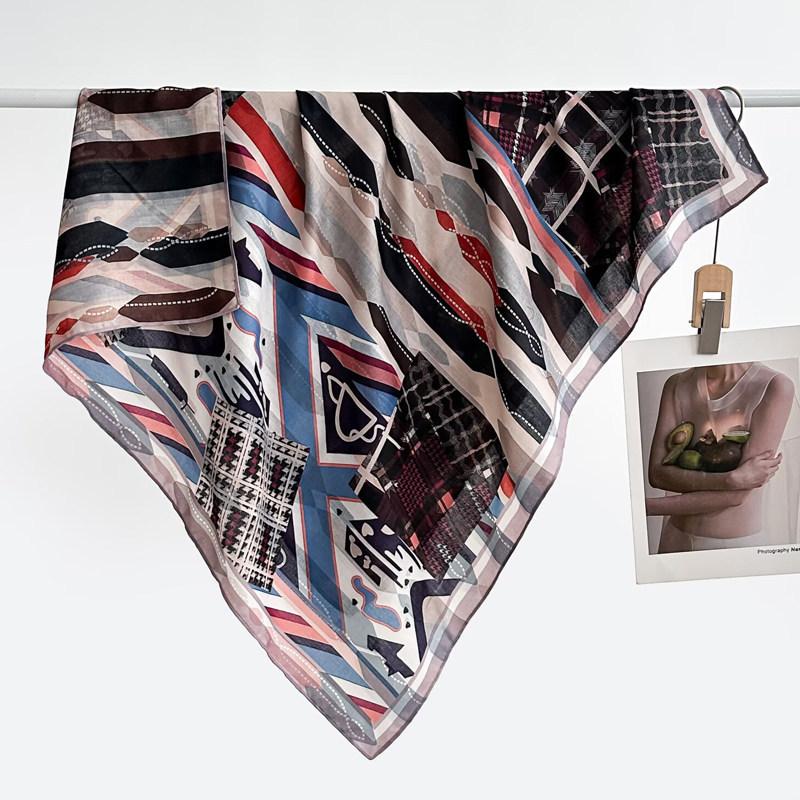 Polka dot double-sided heterochrome ethnic style retro 91 velvet large square scarf silk scarf women's spring and autumn warm shawl scarf scarf