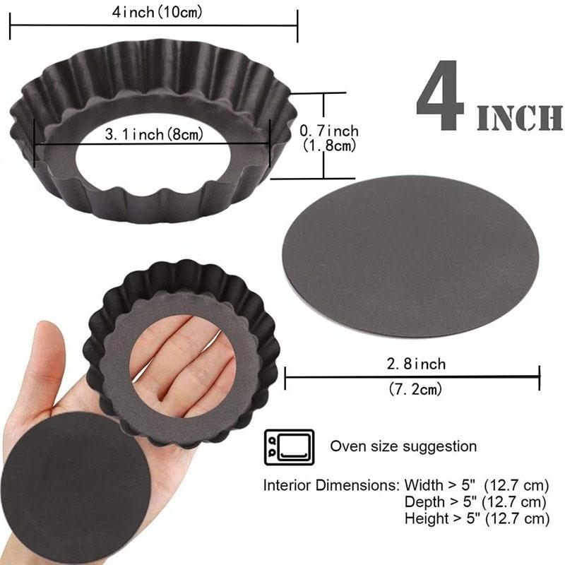 Black Carbon Steel Non-stick Tart Pan for Making Pizza, Roast Chicken, Cake