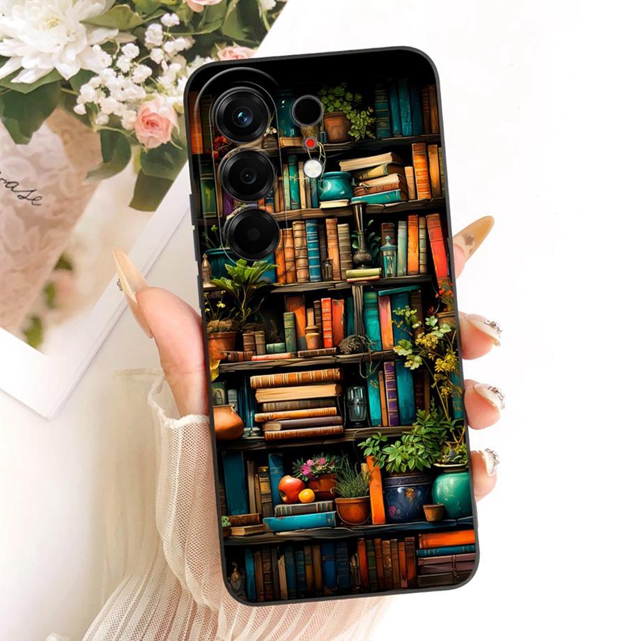 For Tecno Camon 50 4G CN5 Phone Case Floral Daisy Aesthetic Moon Nigth Bow Pattern Funda Soft Matte Silicone Back Cover Canom50