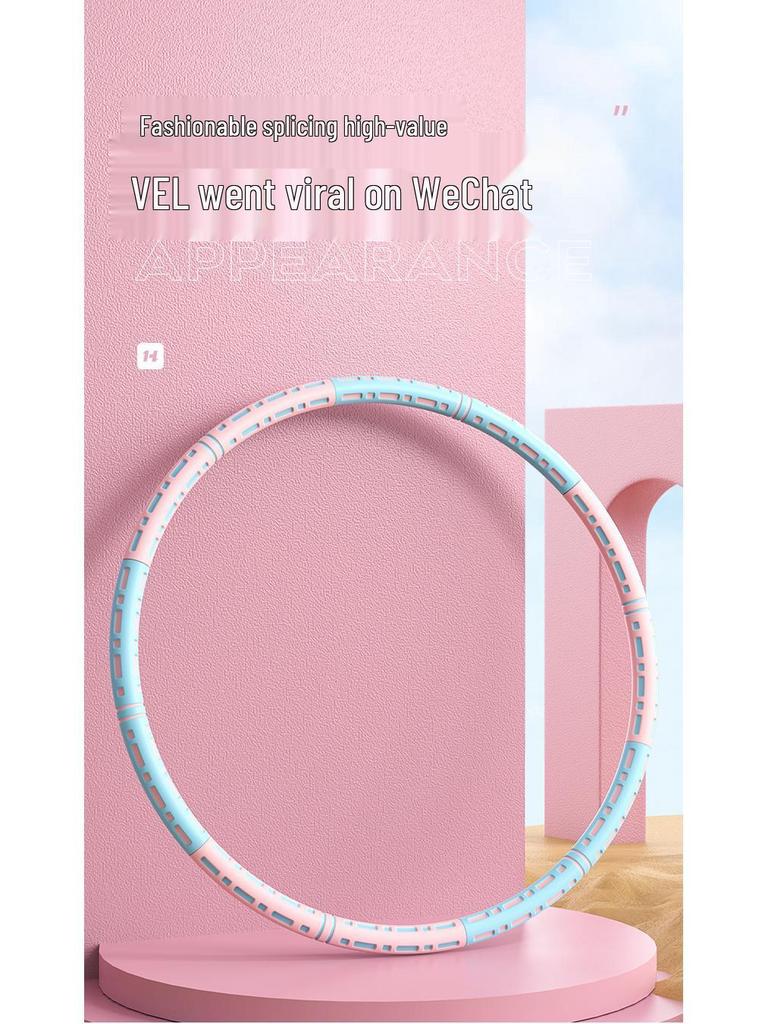 Abnehmbarer Edelstahl-Hula-Hoop mit Gewicht zum Abnehmen des Bauches und zur Taillenformung - Fitnessgerät im TikTok-Stil für Erwachsene, 6 Abschnitte