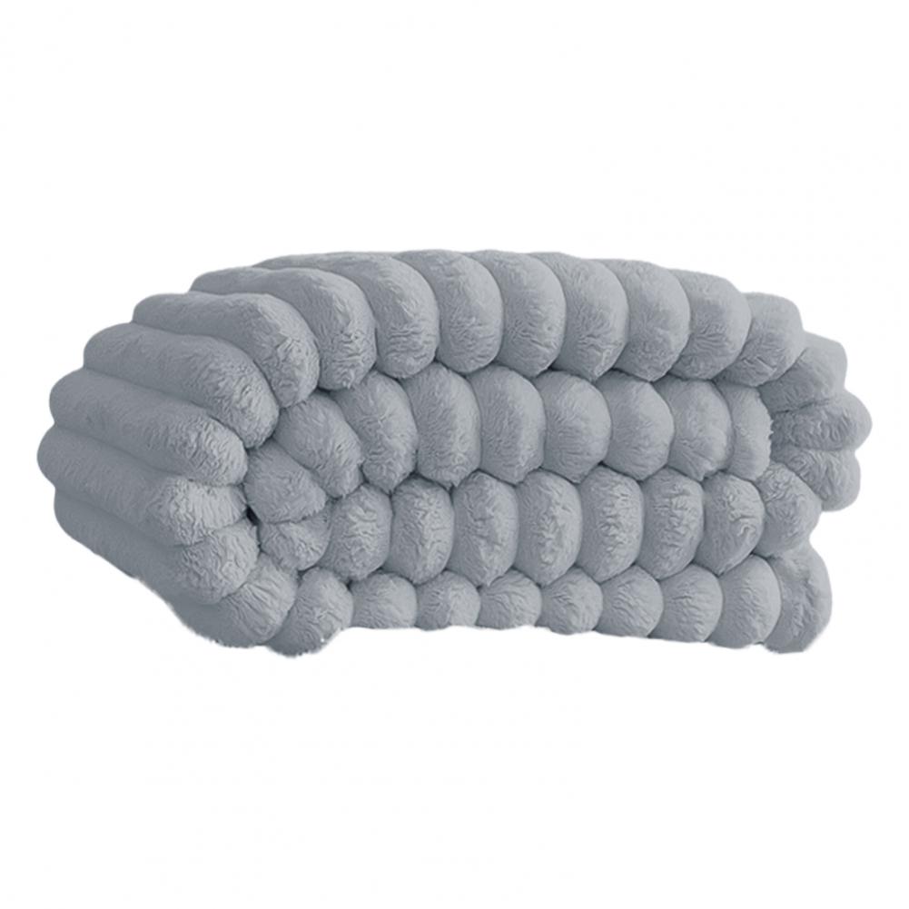 Thick Striped Bubble Blanket Furry Throw Blanket Cozy Plush Solid Color Fluffy Warm Blanket for Couch Bed Sofa Living Room Offic