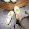 Spring and summer canvas shoes women's new platform graffiti casual lazy one pedal niche casual shoes women