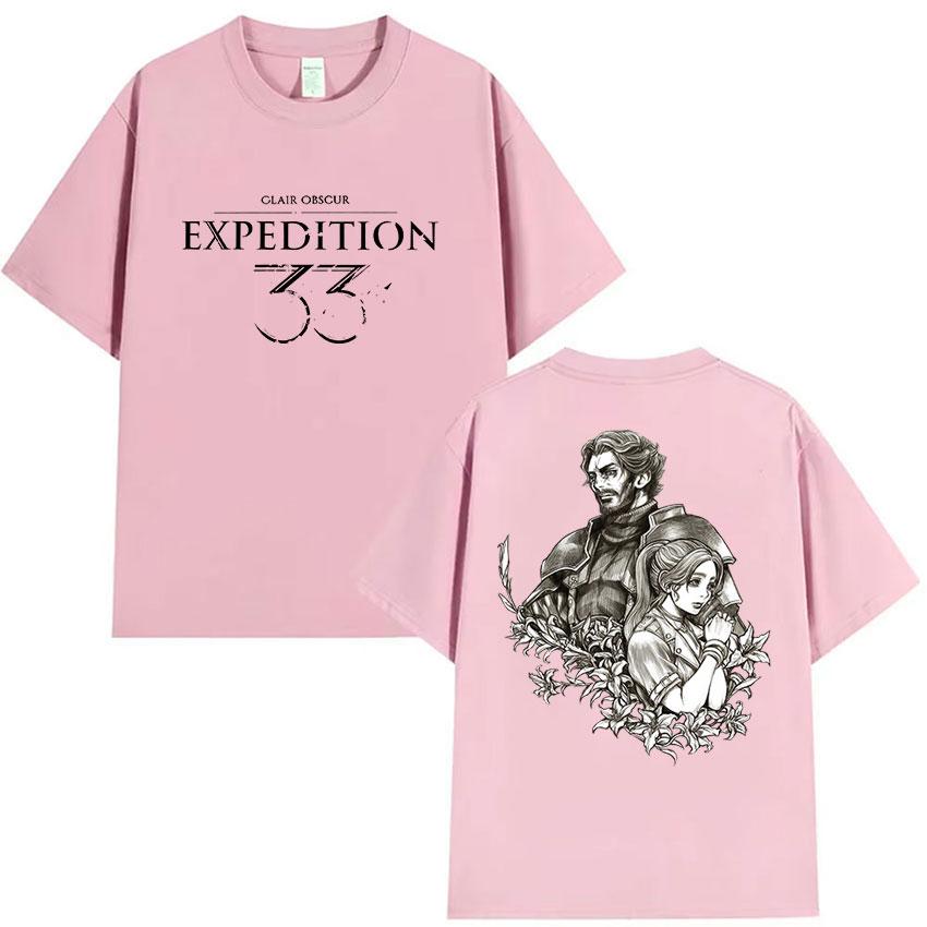 Esquie Game Clair Obscur Expedition 33 Print T Shirt Men Women Classic Cosplay Short Sleeve Tshirt 100 Cotton Tees Streetwear