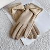 Plush Suede Leather Gloves Thicken Winter Driving Gloves Fashion  Gloves  Women
