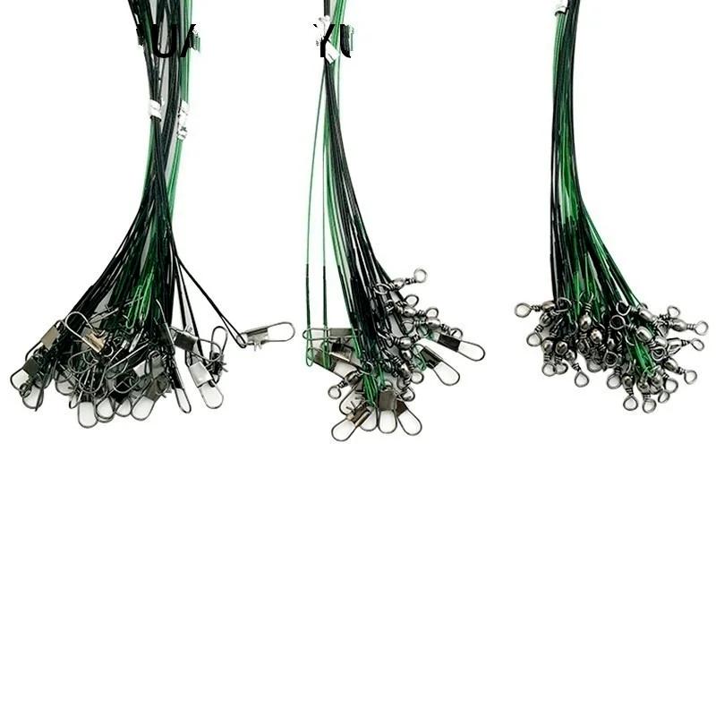 10 Pcs Anti-bite Fly Leash Fishing Lead Line Suitable Outdoor Fishing Rope Tools Stainless Steel Rolling Swivels Fishes Lines