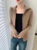 25 Premium Women's Baby Cashmere Cardigan, Double-Zipper Lapel Ribbed Sweater, Loose Wool Coat for Autumn/Winter.