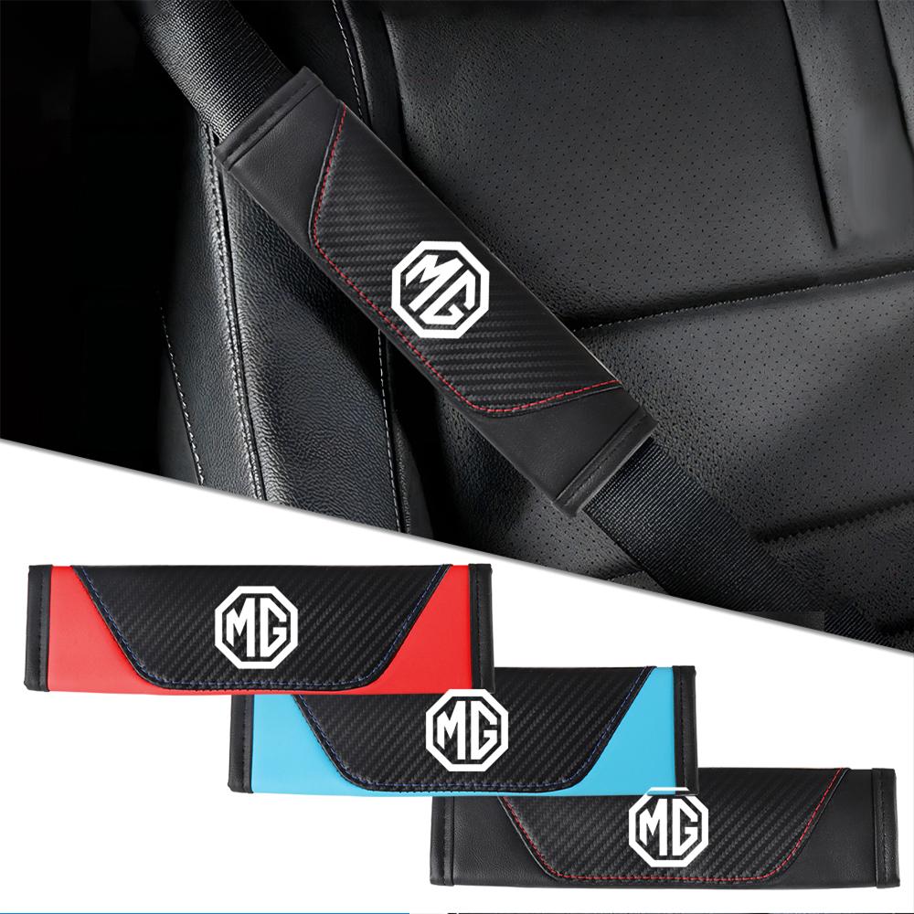 1/2Pcs Car Leather Seat Belt Protection Shoulder Pad Breathable Covers For Morris Garages MG ZS 5 7 Cyberster MG4 EV ES5 HS One