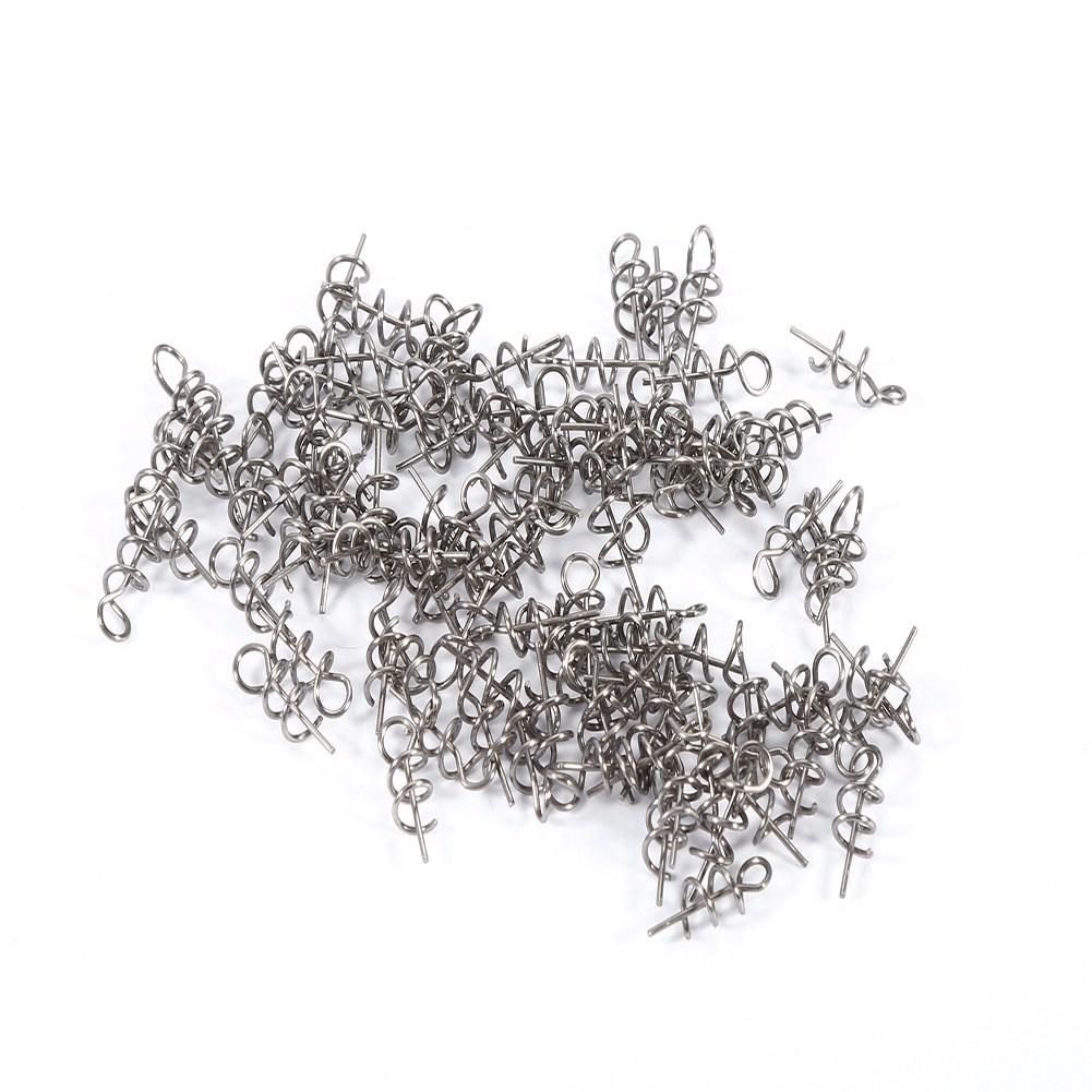 100PCS Bag 14mm Stainless Steel Soft Bait Pin Lure Fishing Spring Fixed Lock Fishing Accessory