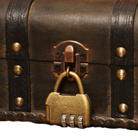 Wooden Organizer Retro Decorative Supplies Wood Vintage Pirate Treasure Chest for Photography