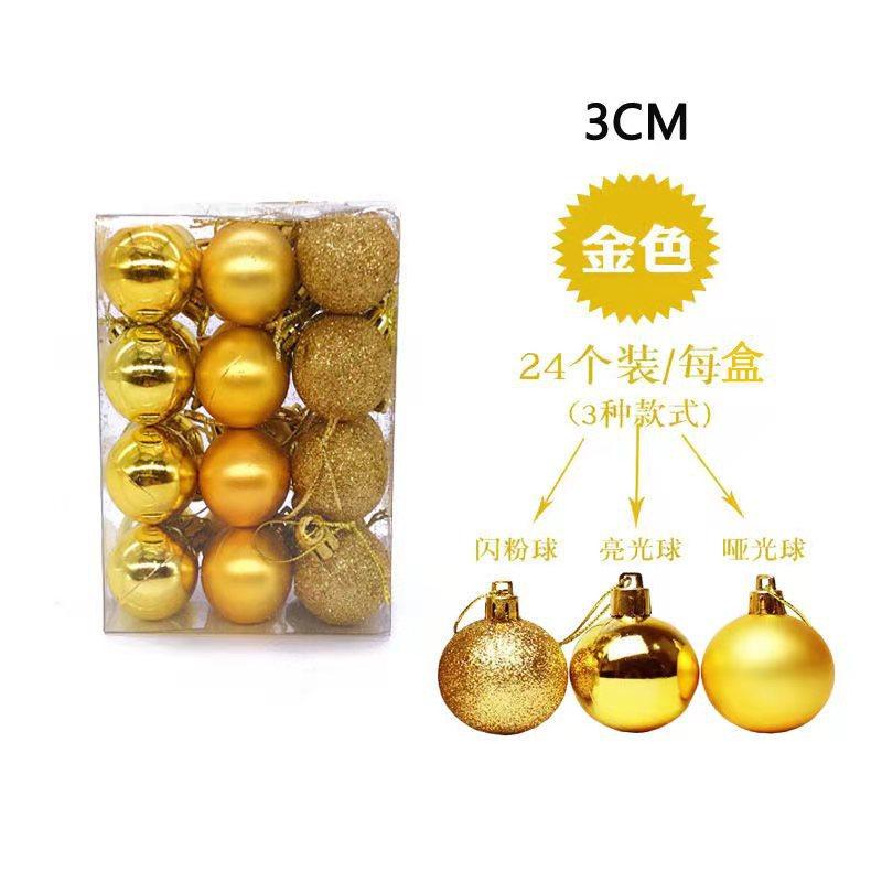 24PCS 3cm Christmas Ornaments Plastic Glossy Matte, Chrome Ball Decor for Xmas Tree Holiday