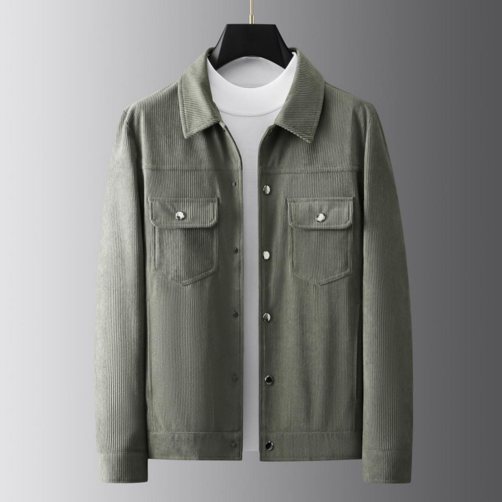 Neue Cordjacke Herren Locker Revers Lässig Baseballjacke, Leichter Luxus Arbeitskleidung Stil Oberbekleidung Für Herbst