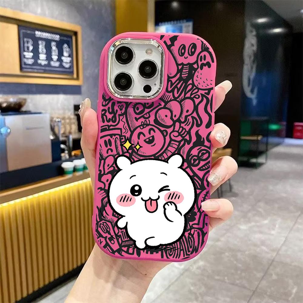Phone Case: 2D Flat Design Suitable for iPhone 18 17 16 15 14 13 Pro Protective Case, Couple Style, White Little Animals, Christmas and Halloween Gift