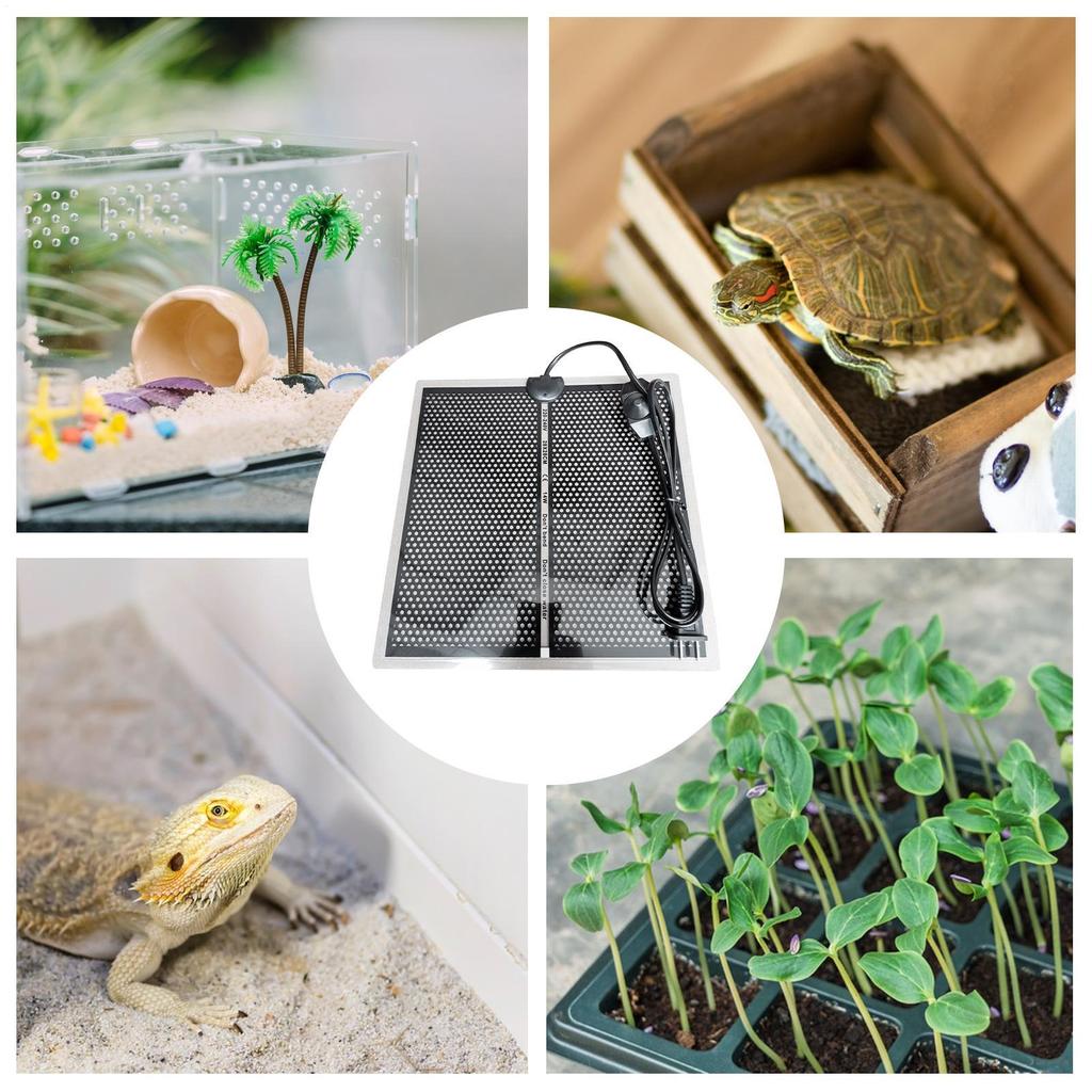 Reptile Heat Pad 5.9x5.51in Electric 5W Waterproof Adjustable Instant Heater Spider Snake Aquarium Heating Pad for Pets Small