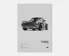 Pop Black And White German Luxury Sports Car Poster Wall Art 911 GT3 RS Turbo Canvas Print Garage Living Room Decor