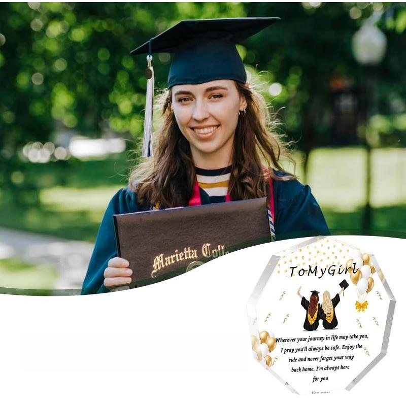 Graduation Sign Plaque, Balloons & Bowtie Decoration, Inspirational Gifts for Her, College & High School Graduates, Decorative Non-Electric Farewell