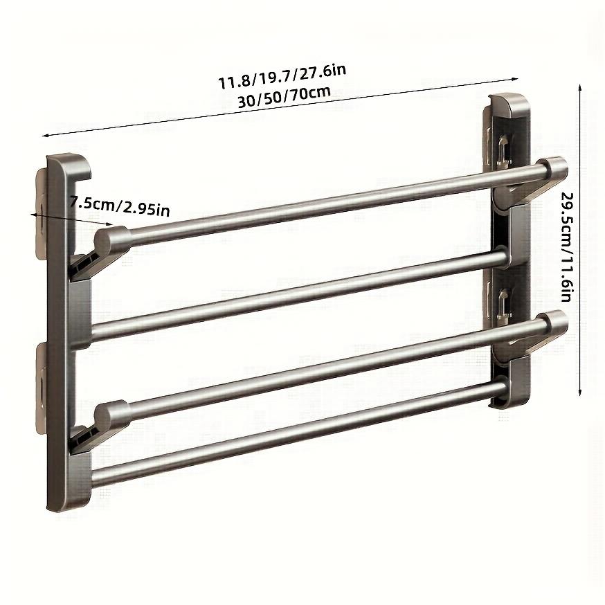 2-Tier Aluminum Wall-Mounted Shoe Rack - Space-Saving, No-Drill Bathroom Shoe Organizer for Slippers, Bathroom Organizers