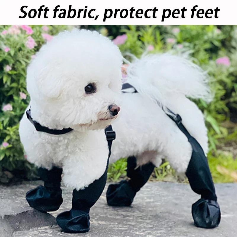 Chaussures d'extérieur imperméables pour chiens de grandes races, antidérapantes, protection contre la pluie, bottes anti-poussière, couverture souple pour petits chiens