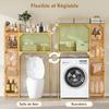 Bamboo Shelf Above Washing Machine, Bathroom Cabinet, Reversible Shelves, Natural Wood