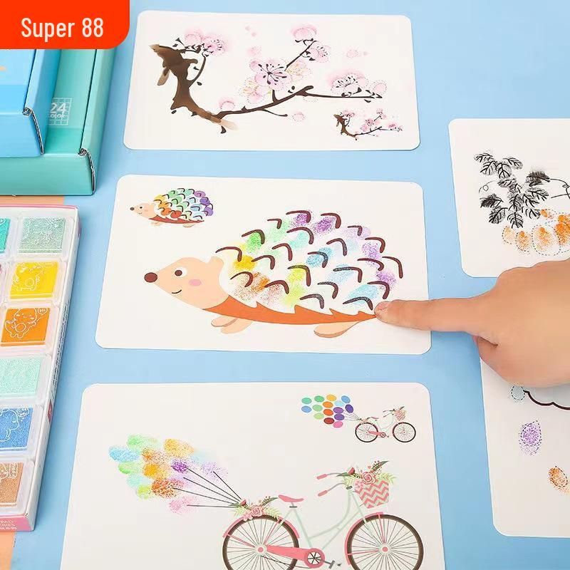 Children's Angel Fingerprint Art Book & Inkpad Painting Set for Toddlers