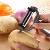 3-in-1 Rotary Multi-functional Melon Grater & Peeler: Portable Stainless Steel Kitchen Tool for Grating and Peeling Fruits