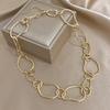 Irregular Circular Chain Gold Color Link Choker Necklace Women Necklace  Party Jewelry Gifts