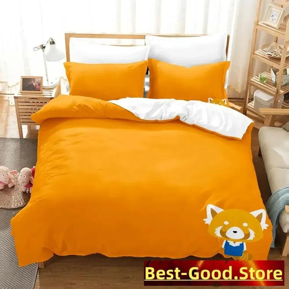 Aggretsuko Bedding Set Single Twin Full Queen King Size Bed Set Aldult Kid Bedroom Duvetcover Sets Anime Parure De Lit Bed
