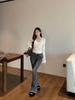 In-Stock V-Neck Lace Long-Sleeve Shirt - Autumn New Style Hot Girl Fit
