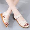Women Black Sandals Summer White Dressy Open Toe Casual Flats Sandals Plus Size