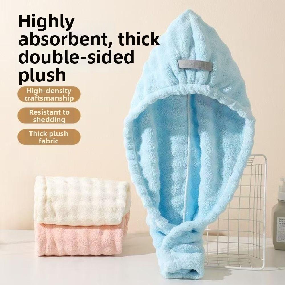Thickened Hair Drying Cap Quick-drying Shower Cap Wiping Hair Towel  For Women with Long Hair